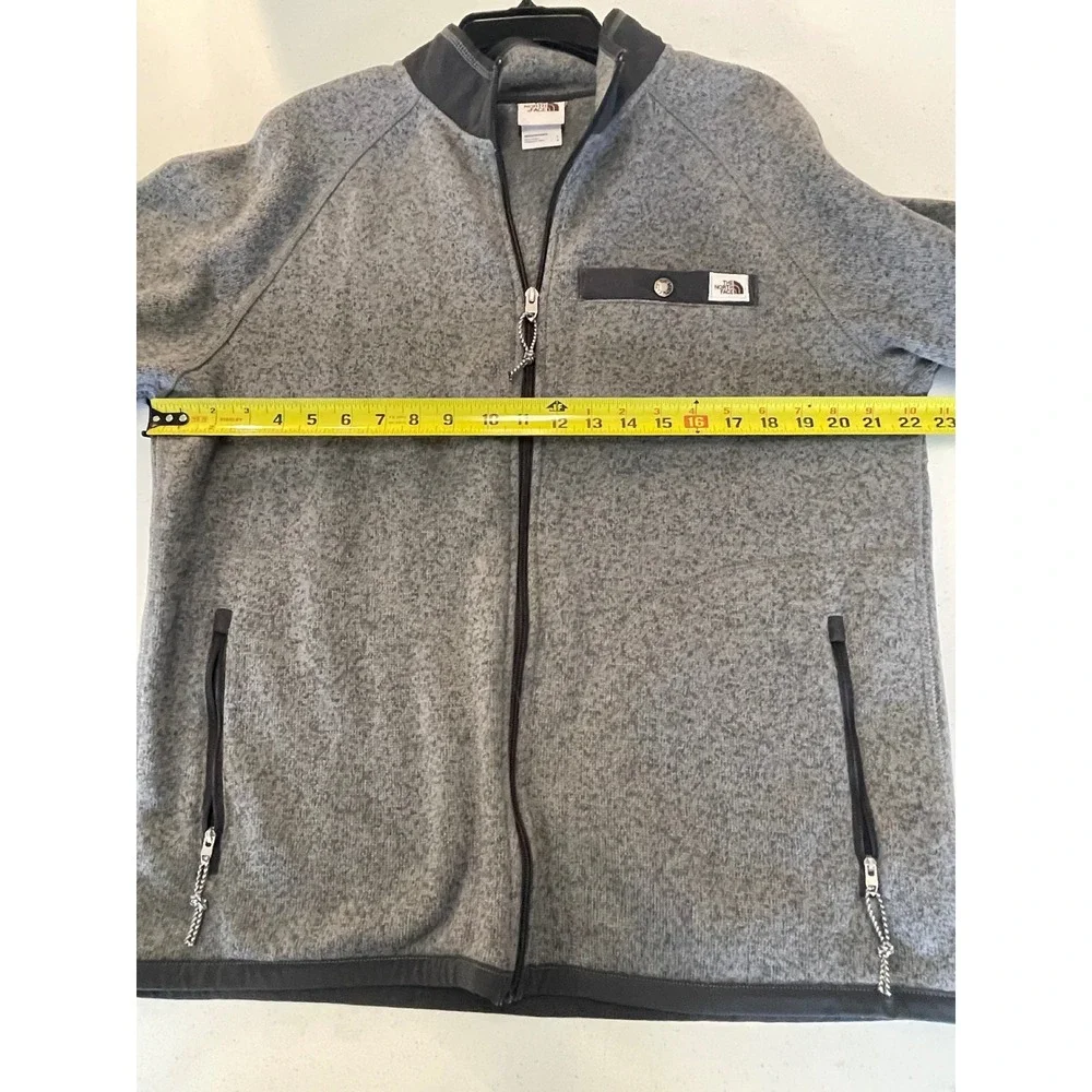 The North Face Mens‎ Grey Gordon Lyons Full Zip Heathered Fleece Jacket Large